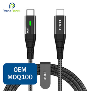 OEM MOQ 100pcs cables usb tipo c 100W USB2.0 fast charging usb cable 2m date transfer usb c cable