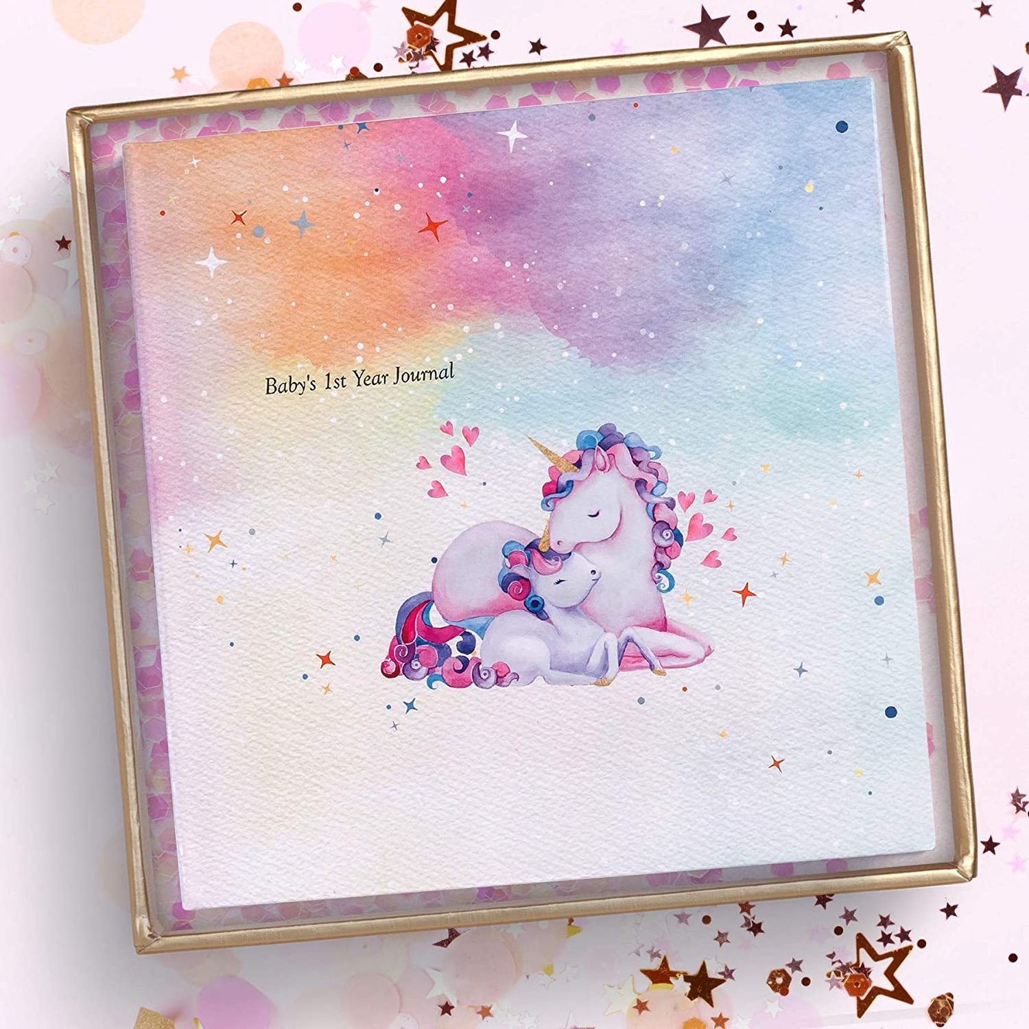 Wholesale Custom Photo Album Journal Printing Spiral Baby Pink Unicorn Book For Pregnant Women Sticker Scrapbooking Gifts Box