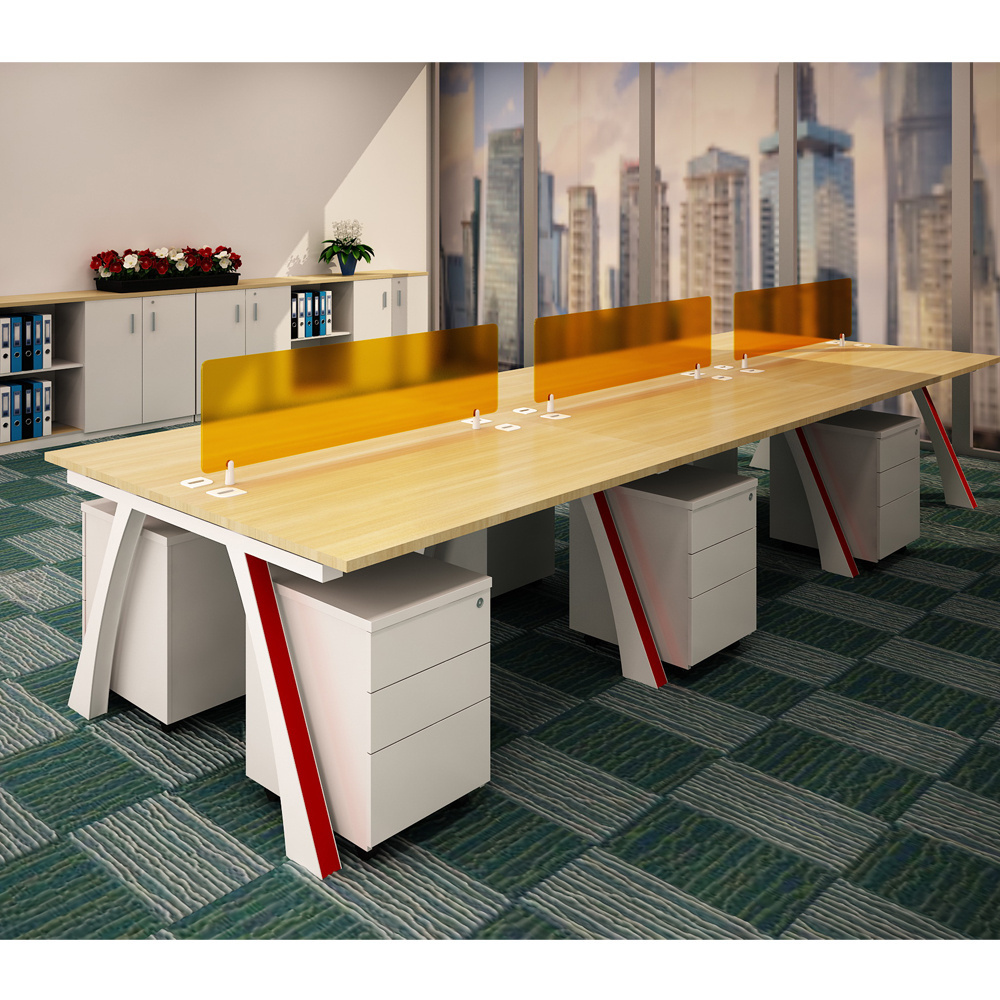 Good price staff office table design open workstation for 6 person