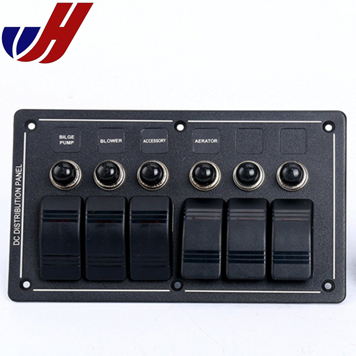 5 Gang Car Marine Boat LED Rocker Switch Waterproof Circuit Digital Voltmeter Dual USB Port 12V Switch panel