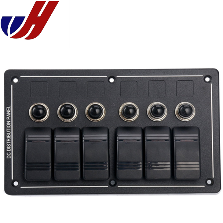 Switch Panel Marine 6 Gang 12-24V LED Light Waterproof Rocker Switch Panel Marine Boat Caravan