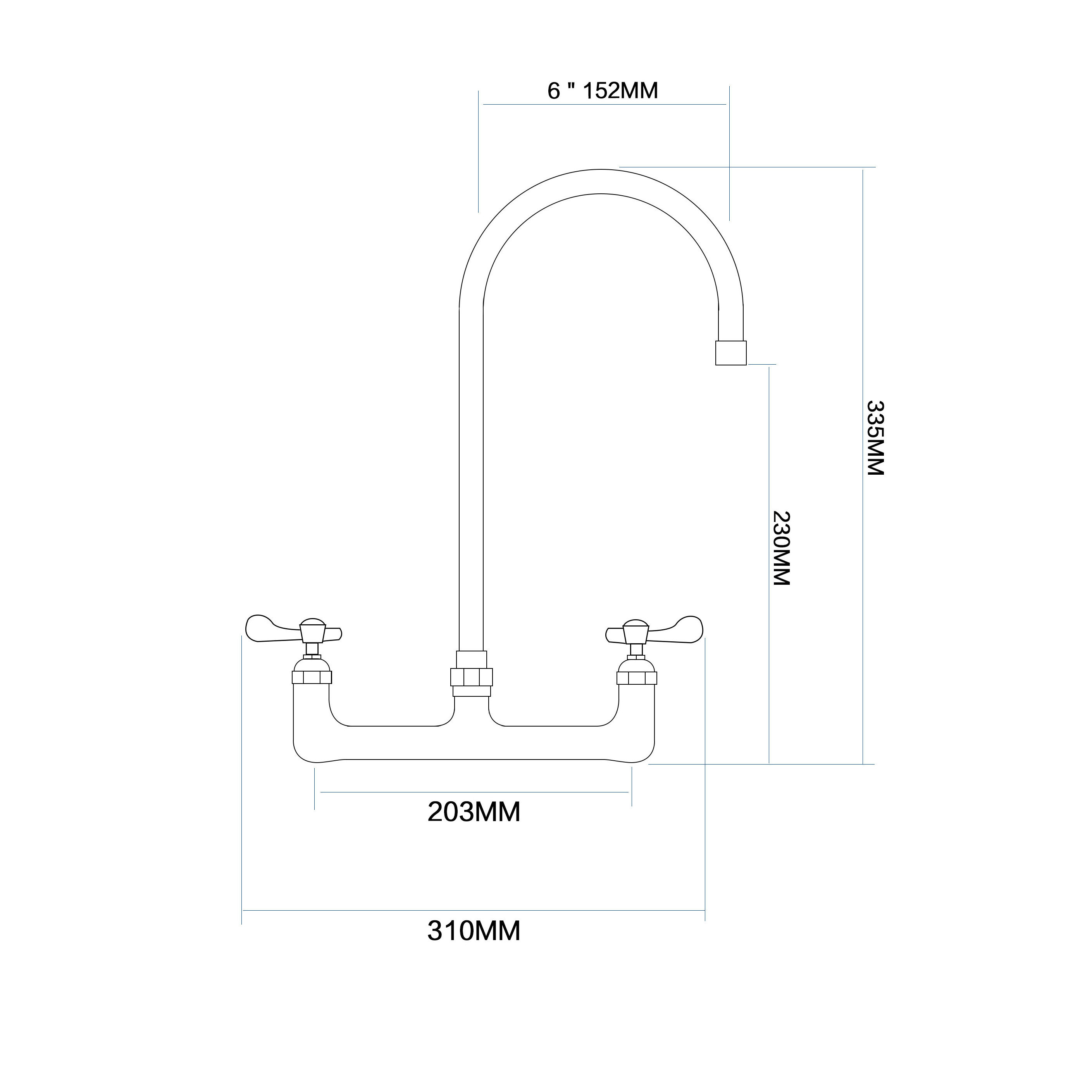 Guangzhou High Quality Faucet Double Handle Wall Mount  Bathroom Kitchen Faucet