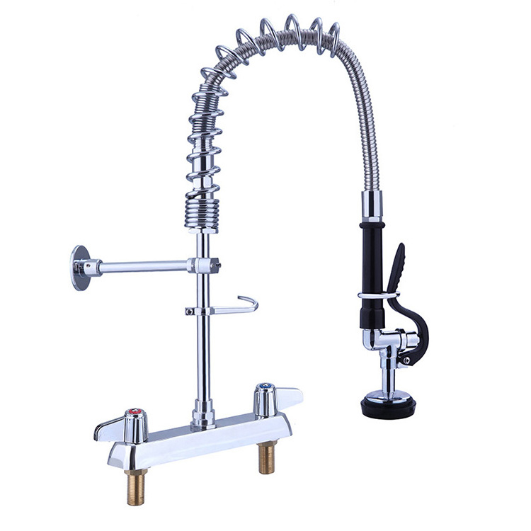 Classic Chrome Water Tap Extendable Hose Single Headed Eq Pre Rinse Kitchen Faucet With Sprayer