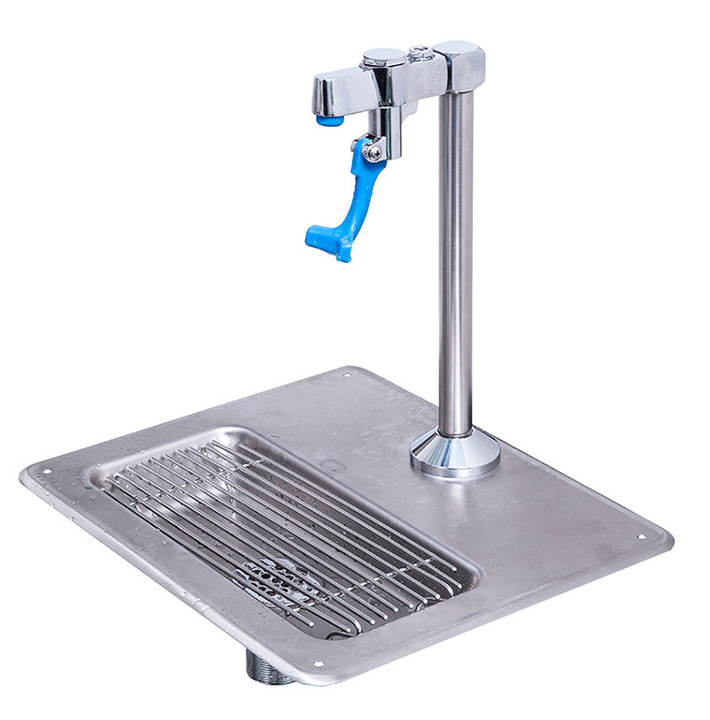 Commercial kitchen push-forward faucet with sink Glass Filler Faucet High Pedestal Push Back Handle Glass Filler combo