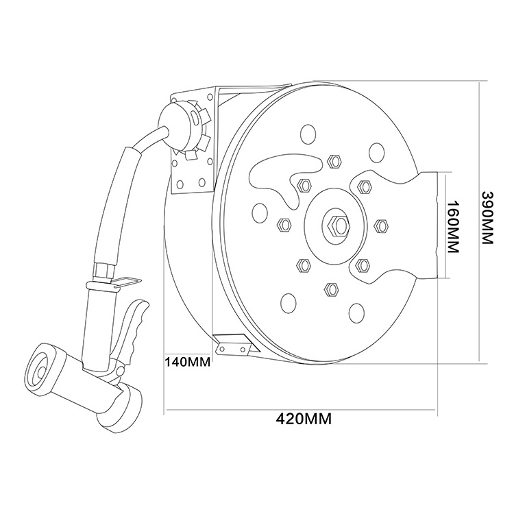 Hotel Restaurant School Commercial Kitchen Hose Reels Best Stainless Steel  Retractable  Hose Reel