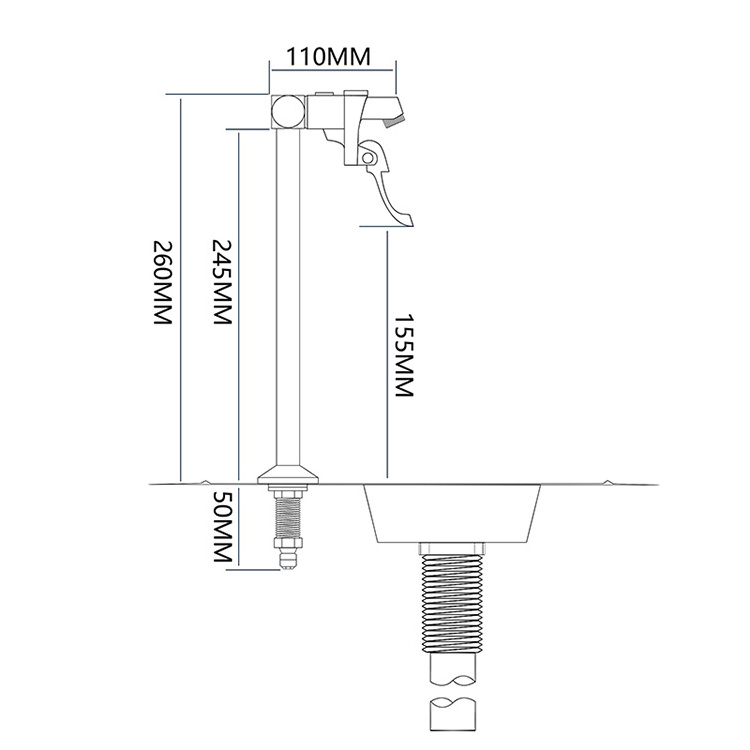 Pedestal Push Back Single Glass Filler Bar Faucet With Stainless Steel Drip Pan With Drop-In Grid And 1 1/4