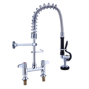 Classic  Chrome  Water Tap Extendable Hose Single Headed Eq Pre Rinse Kitchen Faucet With Sprayer