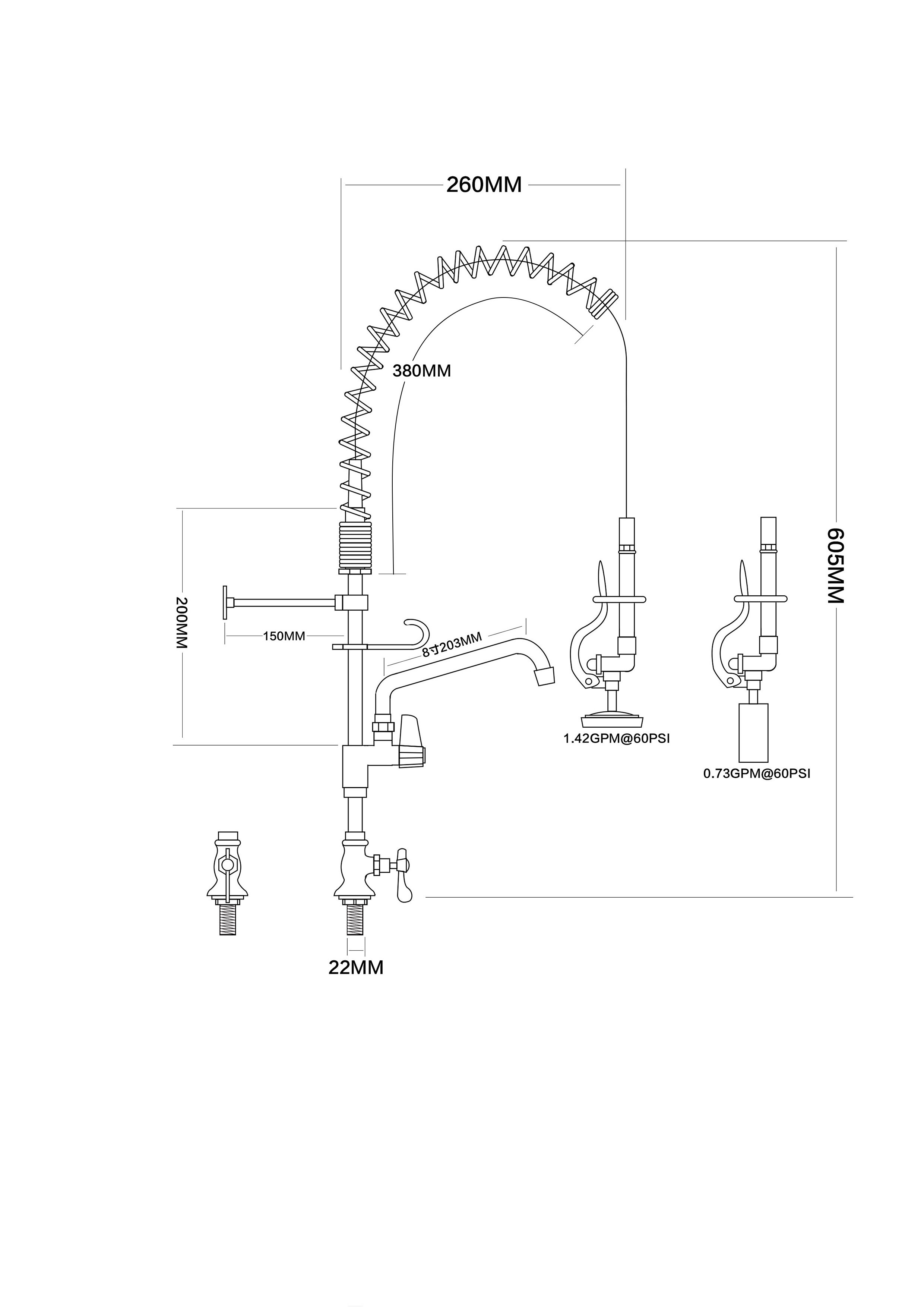 Made China Brushed Nickel Restaurant Sink Modern Kitchen Faucets