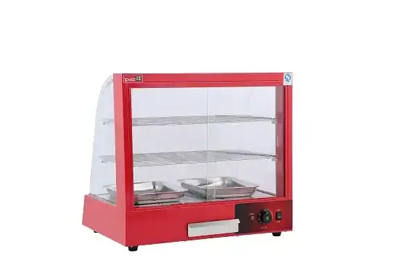 High Quality Restaurant Counter Top Curve Glass Electric Food Display Warmer Commercial Warming Showcase Display