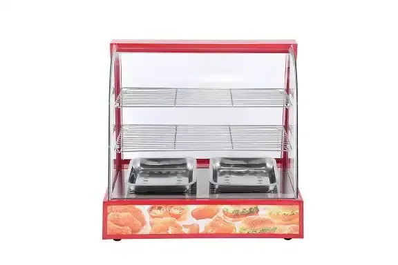 High Quality Restaurant Counter Top Curve Glass Electric Food Display Warmer Commercial Warming Showcase Display