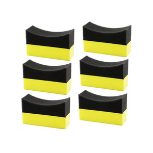 Custom Logo Tire Waxing Sponge Pad Car Tire Shine Handle Tire Dressing Applicator Sponge