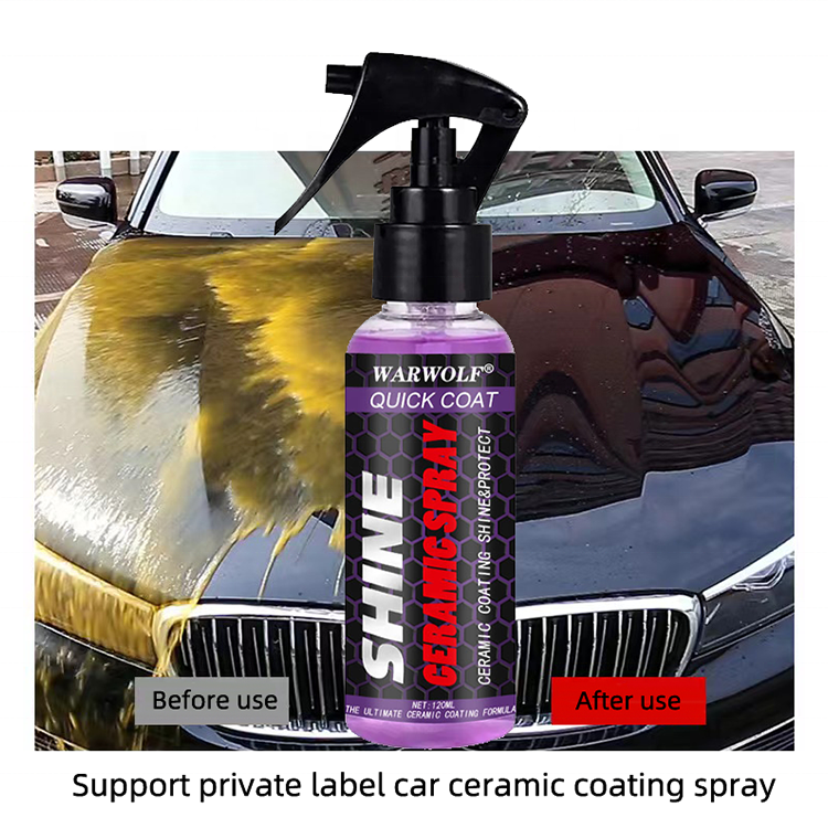 120ml 3-in-1 Ceramic Car Coating Spray, Super Hydrophobic High Gloss Nano Ceramic Coating for Cars