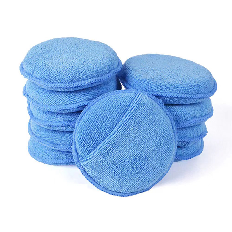 Soft Microfiber Foam Sponge Car Polishing Pad Wax Applicator Pad Tube Glass Car Cleaner Sponge Window Scraper 12.5*8*6cm Warwolf