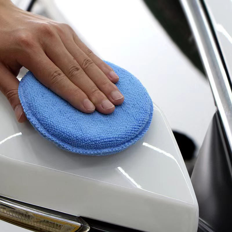 Soft Microfiber Foam Sponge Car Polishing Pad Wax Applicator Pad Tube Glass Car Cleaner Sponge Window Scraper 12.5*8*6cm Warwolf