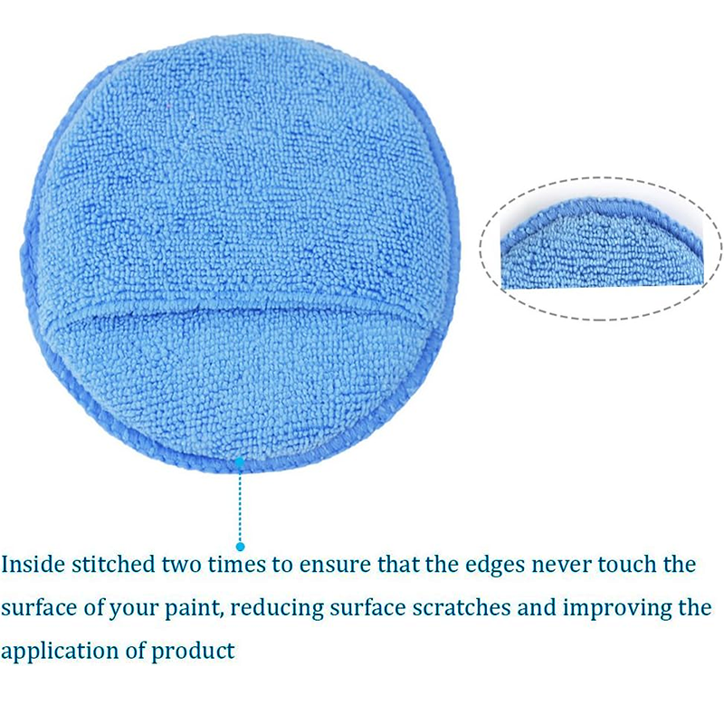 Soft Microfiber Foam Sponge Car Polishing Pad Wax Applicator Pad Tube Glass Car Cleaner Sponge Window Scraper 12.5*8*6cm Warwolf