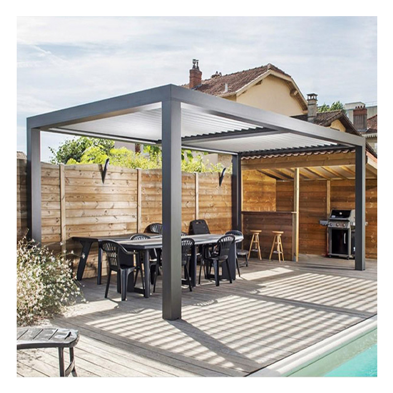 Heavy Duty Big Size Modern Motorised Open Luxury outdoor patio pergola roof aluminum bioclimatic pergola gazebo 3x4 with shades