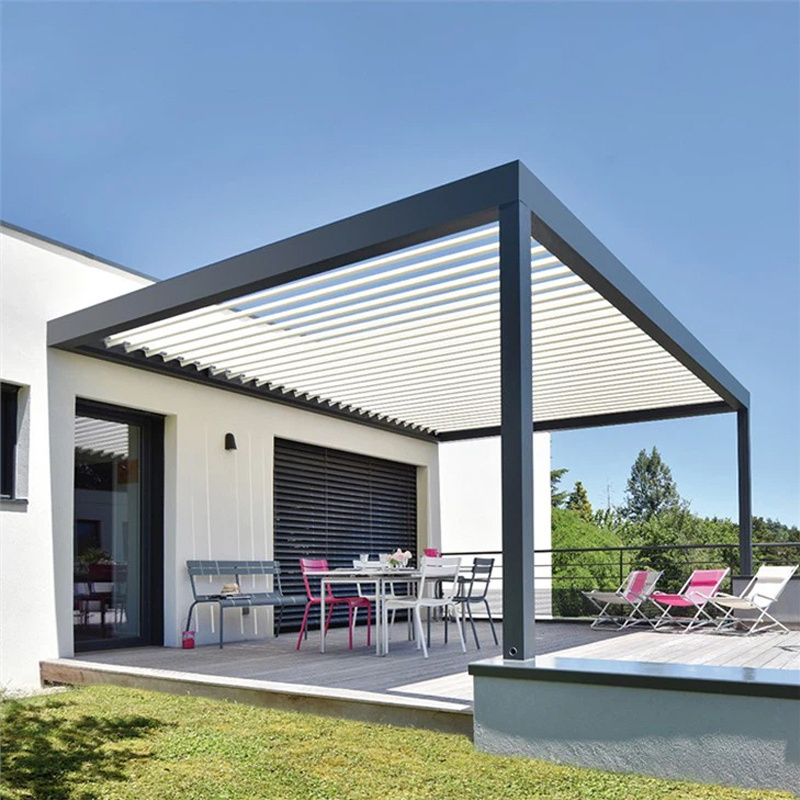 Heavy Duty Big Size Modern Motorised Open Luxury outdoor patio pergola roof aluminum bioclimatic pergola gazebo 3x4 with shades