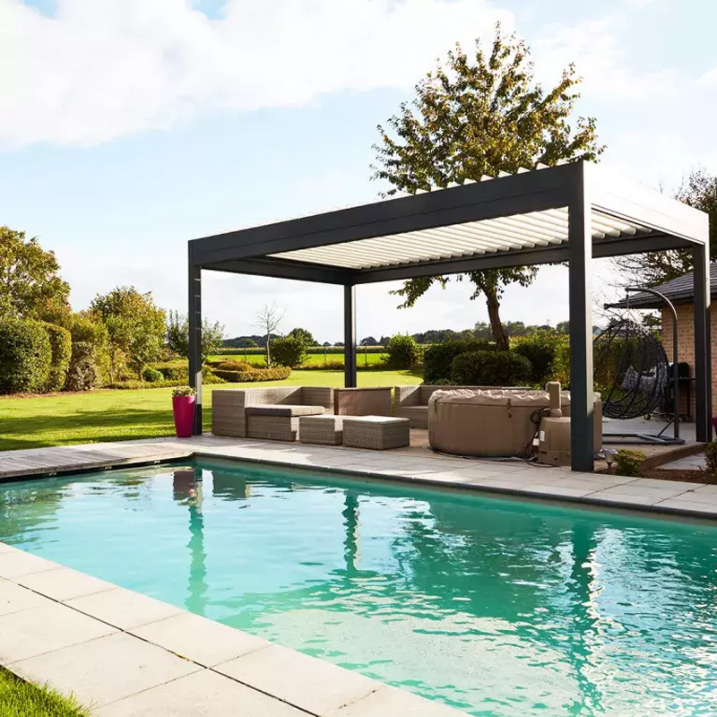 Heavy Duty Big Size Modern Motorised Open Luxury outdoor patio pergola roof aluminum bioclimatic pergola gazebo 3x4 with shades