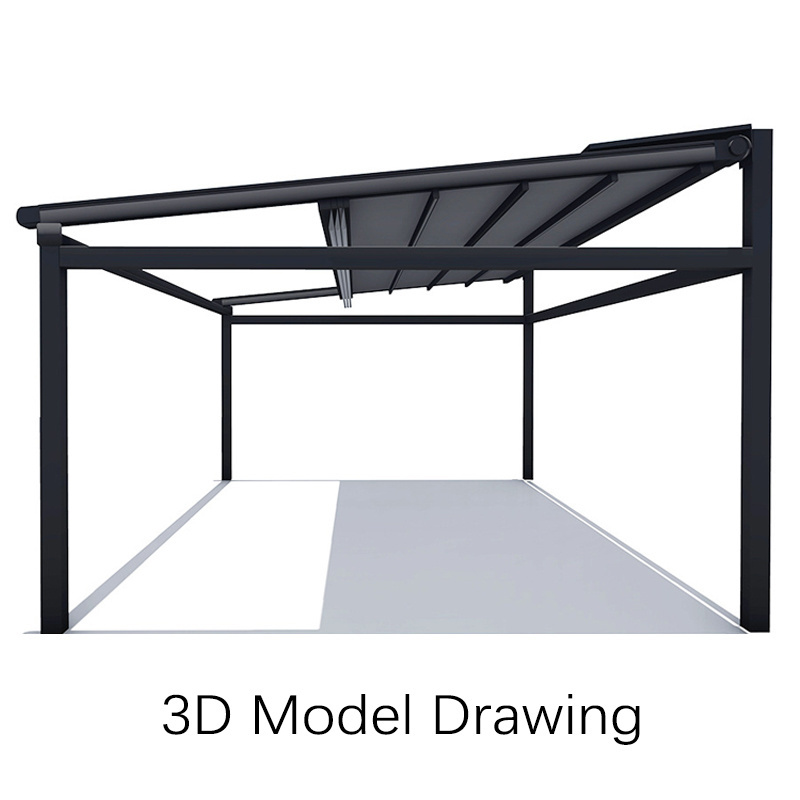 Electric Smart Retractable Outdoor Folding Roof Sun shade Motorized Awning Cover Waterproof Louvre Roof Gazebo