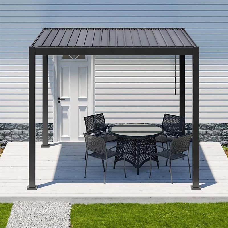 High quality wall mounted luxury morden motorized louvered roof aluminium waterproof Outdoor pergola gazebo