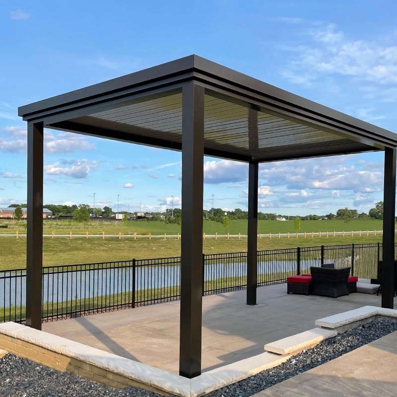 High Quality Luxury Modern Outdoor Motorized Louver Roof Aluminium Waterproof Bioclimatic Gazebo Pergola Patio