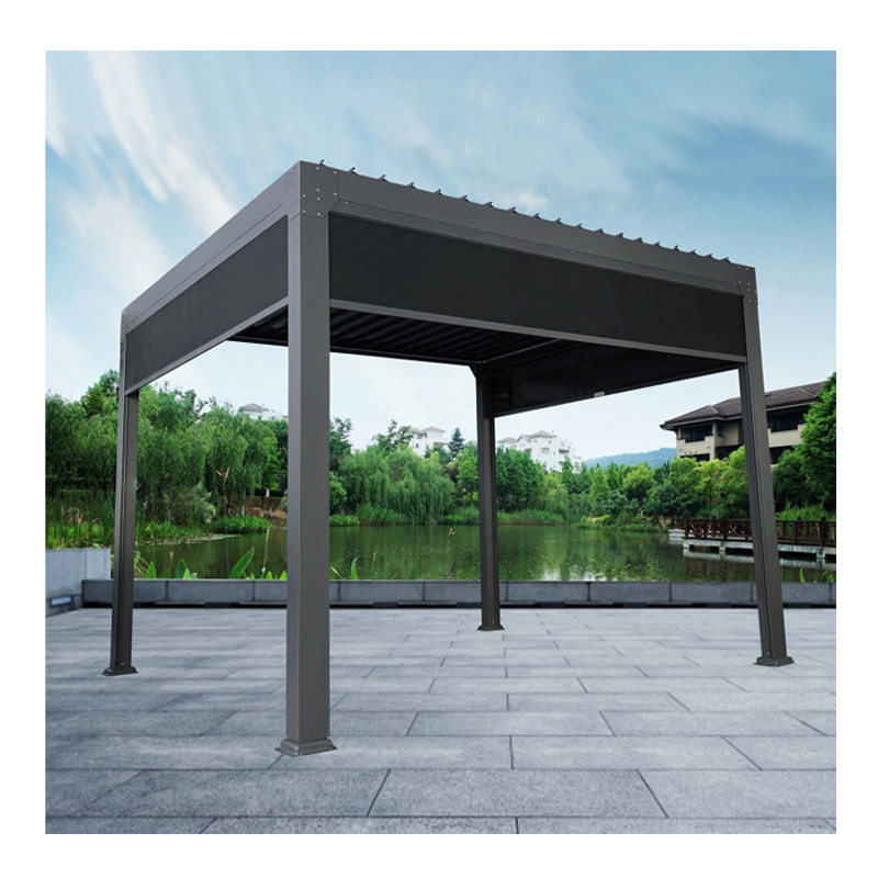 Electric control automatic smart aluminium roof louvered waterproof Pergola gazebo Exterior pavilion outdoor Bioclimatic Pergola