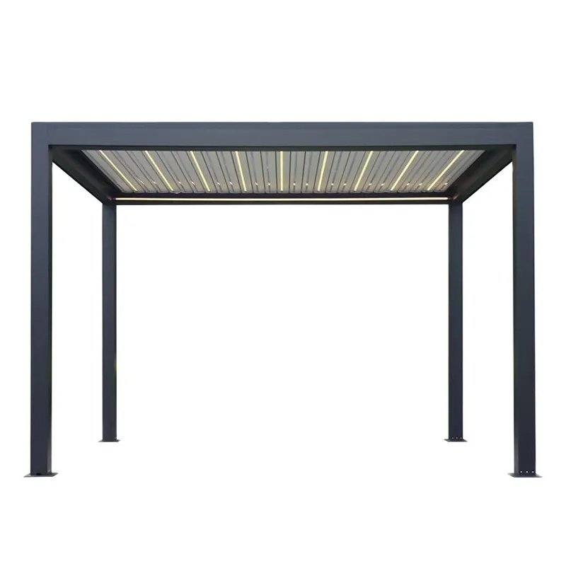 Electric control automatic smart aluminium roof louvered waterproof Pergola gazebo Exterior pavilion outdoor Bioclimatic Pergola