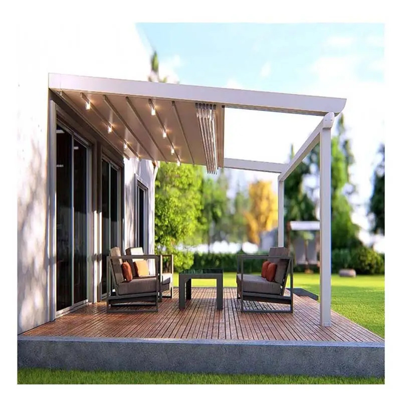 Manufacturers Modern Awnings Adjustable Opening Patio Roof PVC Motorized Garden Gazebo Awning Pergola