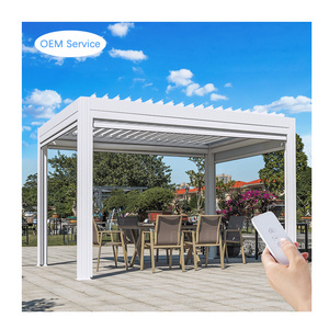 Modern Outdoor Modern waterproof Aluminum Gazebo Pergola Motorized Adjustable Louvers gazebos pergolas