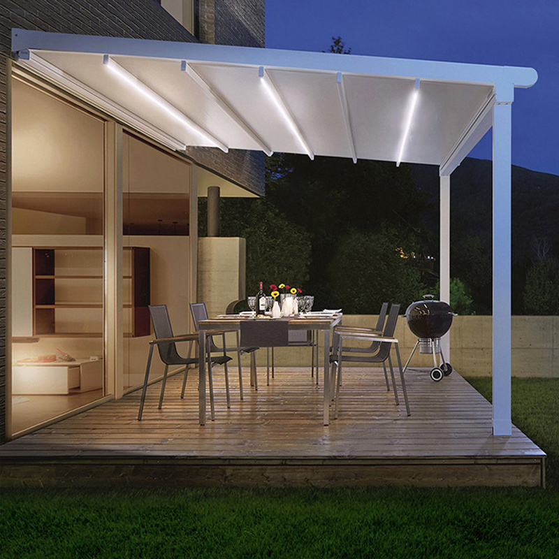 Manufacturers Modern Awnings Adjustable Opening Patio Roof PVC Motorized Garden Gazebo Awning Pergola