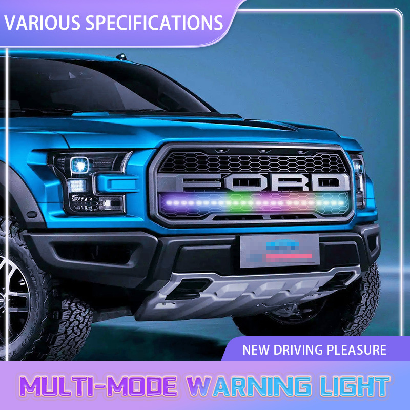 12v car emergency light Red blue green amber 12 led grille strobe light warning light