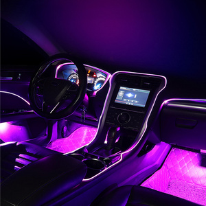 Smart App Remote Control Strip For 64 colors Car Ambient Light Guide Fiber Strip 18 In 1 RGB Led Car Interior Lights