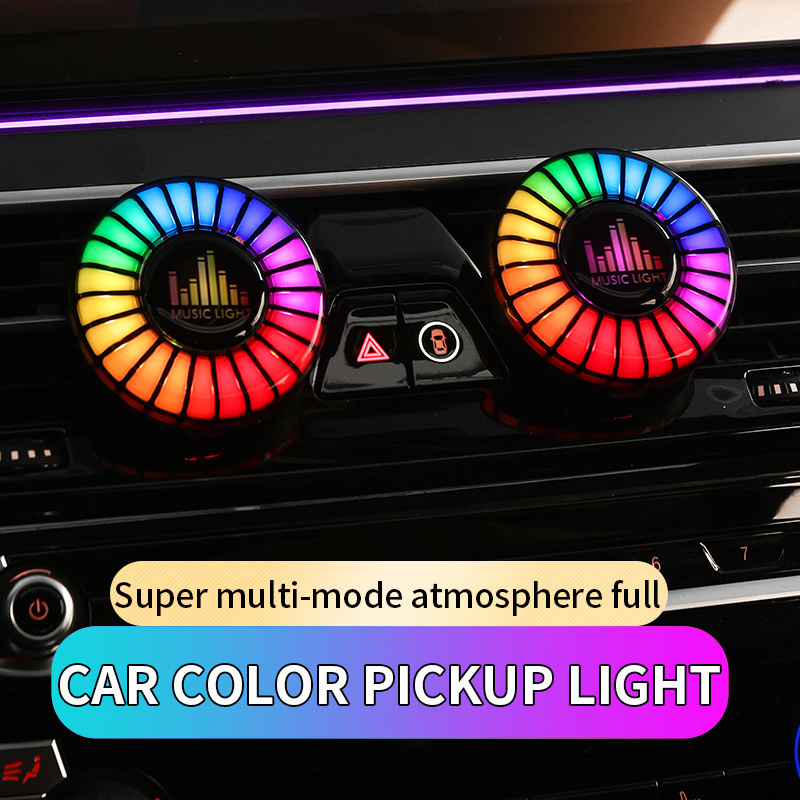 Hot sales atmosphere light LED voice control light car music rhythm light Colorful car aromatherapy