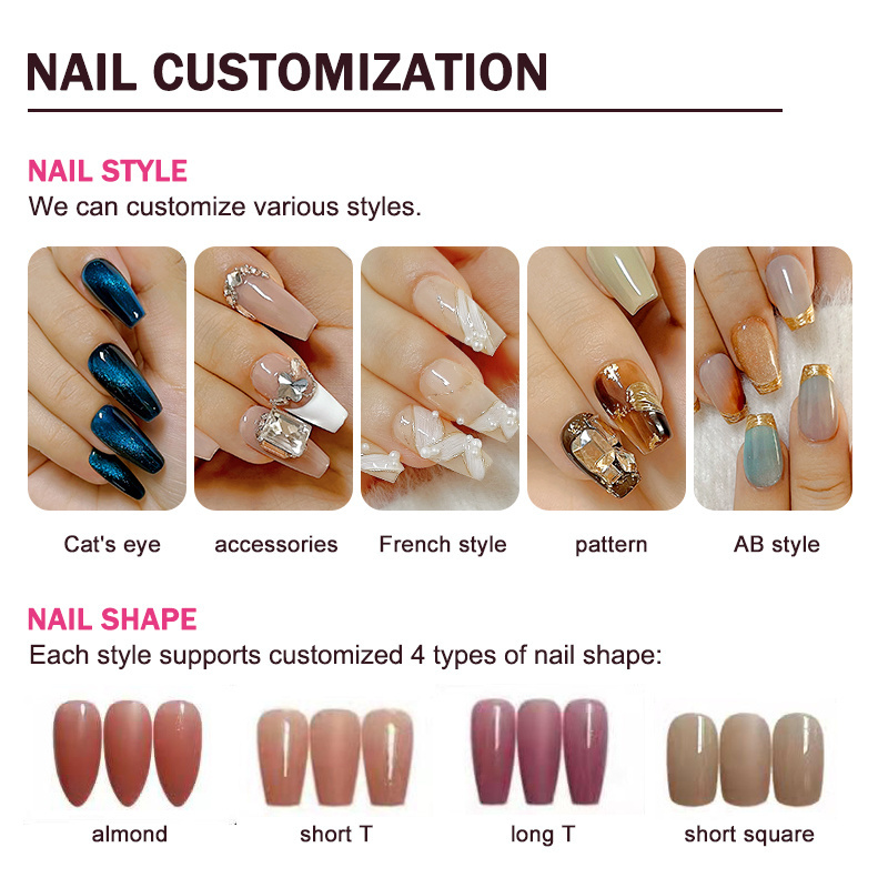 Nails Supplier Salon Quality Assurance Artificial Fingernails Full Cover False Nail Tips Press On Nails For Girls