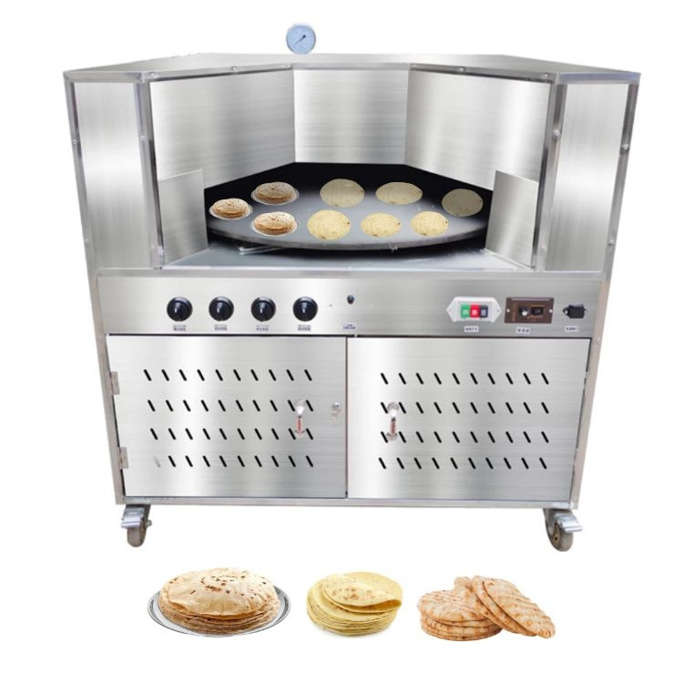 Automatic flat arabic pie electric tandoori india lavash pita bake naan bread maker round chapatii roti oven commercial machine