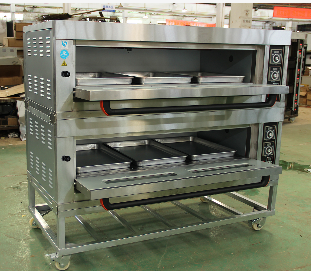 Industrial big pizza 3 4 decks 9 12 16 trays gas power electric bread deck commercial oven bakery Equipment for baking cake sale