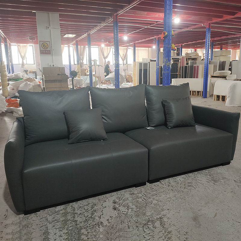 Manufacturer Direct Sale Italian Minimalist Sectional Fabric Factory Provided Sofa Horn Shape Armrest Sofa Living Room