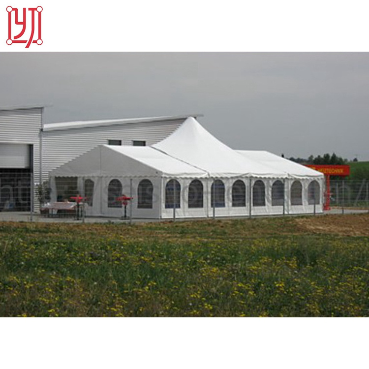 Outdoor 15x30m white aluminum frame high peak mixed wedding marquee event tent