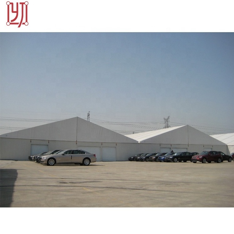 Large industrial tent with steel sheet sandwich panels