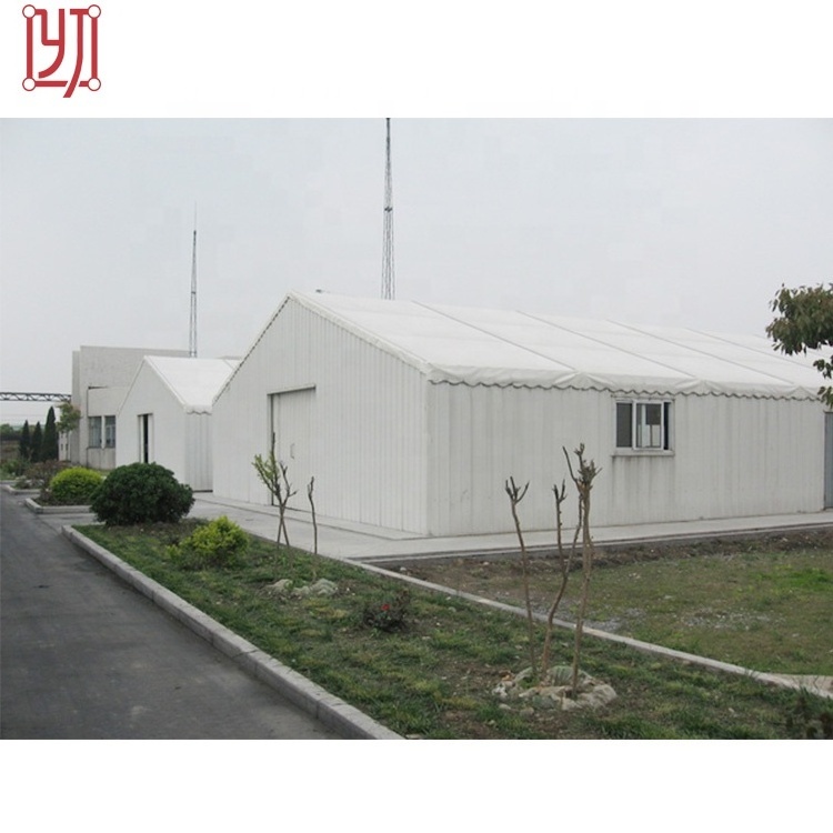 Large industrial tent with steel sheet sandwich panels