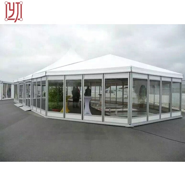 White heavy duty wedding marquee party tent 10x20m with church window walls