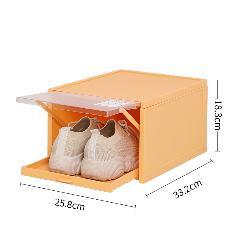 home clothing storage organizer transparent plastic shoe boxes drawer