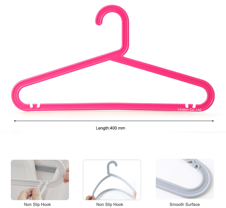 Plastic coat hanger and customized color clothes hanger with plastic garment hanger