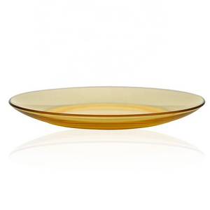 9inch Heat Resistant microware Dish Golden Jade color High borosilicate glass plate