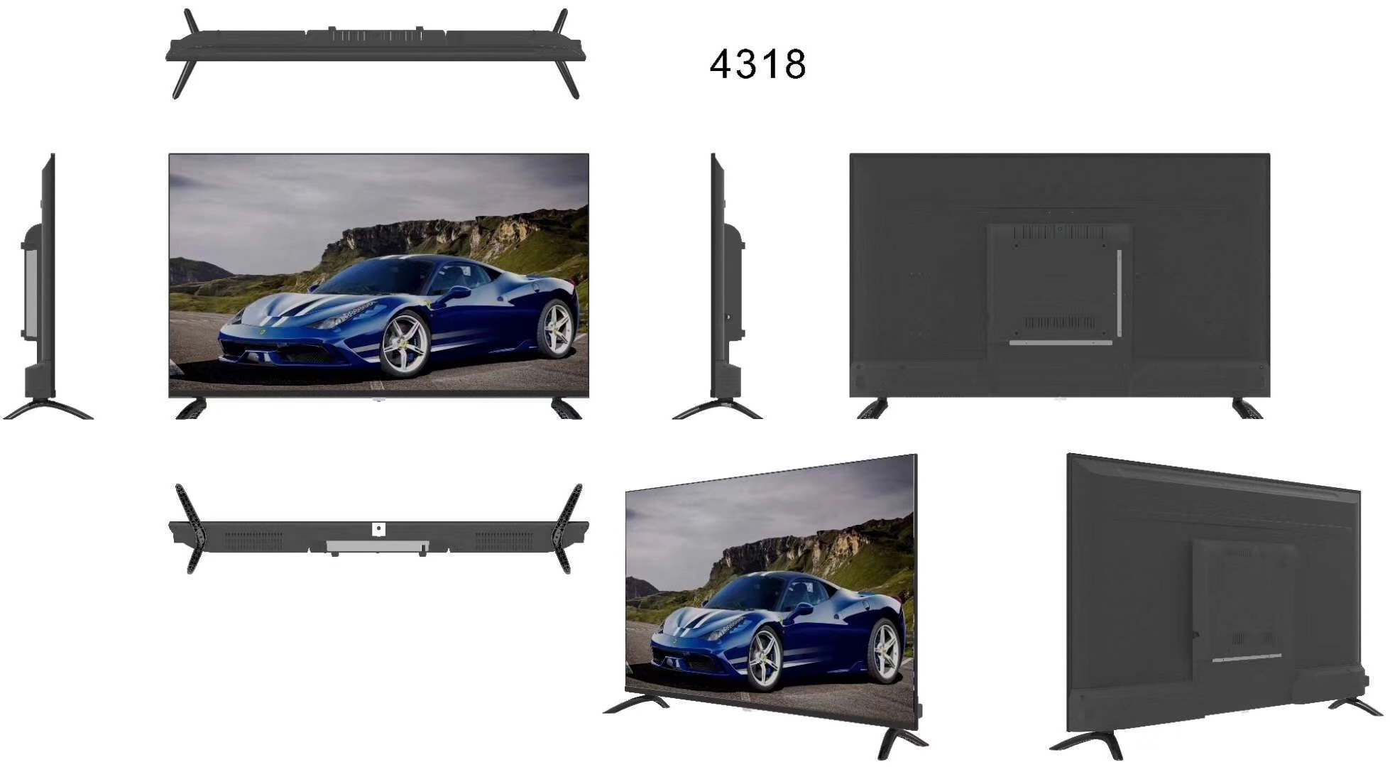 Full Screen 32 38.5 40 43 49 50 55 65 Inch Television Panel 1080P Full HD UHD 4K LED LCD Smart Android TV