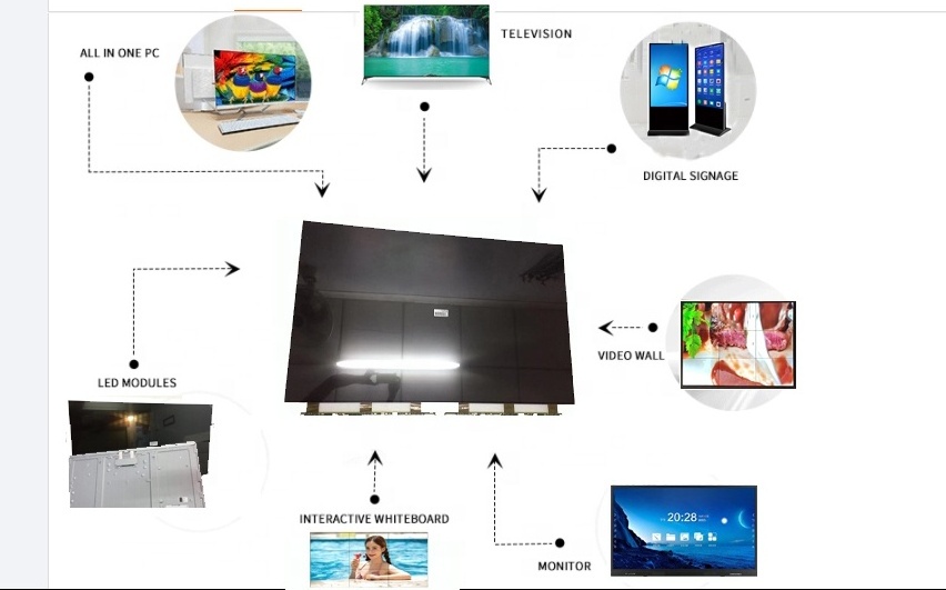 ST6451D03-F Wholesale CSOT 65 inch TFT IPS Display big size 3840*2160 UHD 68PPI LCD Panel with 96 pin USI-T cablels