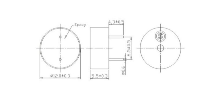 12055 3v 5v 12v loud sound 4khz passive bell buzzer Piezo Element