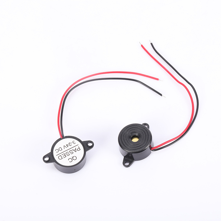 2312  DC 12V 24V Active Min loud sound Micro wire Piezo Buzzer  with small semicircle