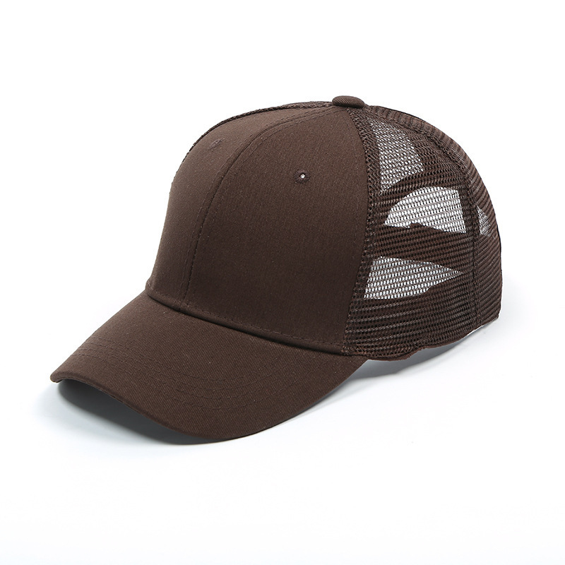 S31 Advertising Baseball hat mesh sunshade Hat Solid Color rear opening horsetail cap Customize  baseball cap