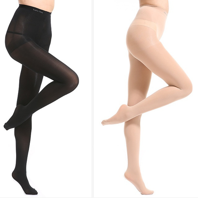 FF2319 Autumn Winter Thin Women Silky Tights High Waist Tummy Compression Pantyhose Slimming Sheer Tights